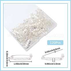 120Pcs Iron Brooch Findings&nbsp;IFIN-SP0001-36