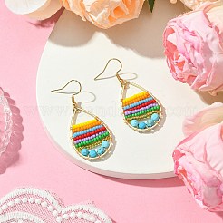 304 Stainless Steel Teardrop Dangle Earrings&nbsp;EJEW-MZ00127