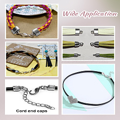 90Pcs 3 Styles Tibetan Style Alloy End Caps&nbsp;TIBE-LP0001-08
