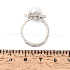 Adjustable Brass Micro Pave Cubic Zirconia Finger Rings&nbsp;CU-CBABA66-03P