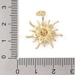 Brass Micro Pave Clear Cubic Zirconia Pendants&nbsp;ZIRC-P121-05D-G