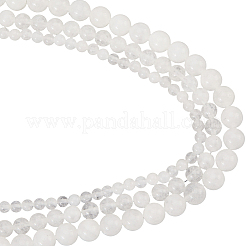 3 Strands 3 Styles Natural White Jade Round Bead Strands&nbsp;G-PA0001-40