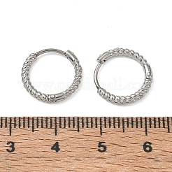 Twist Textured 304 Stainless Steel Huggie Hoop Earrings&nbsp;SA-CBA46AF-27P-02