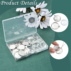 DIY Dome Alloy Flat Round Dangle Earring Pendant Making Kits&nbsp;DIY-YW0010-12
