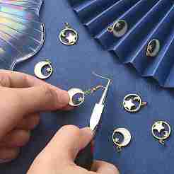 10Pcs 2 Styles Rack Plating Brass Micro Pave Clear Cubic Zirconia Pendants&nbsp;ZIRC-CJ0001-23
