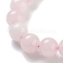 Chakra Round Natural Rose Quartz Beaded Stretch Bracelets&nbsp;BJEW-K251-05B