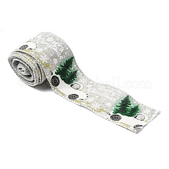 Christmas Theme Polyester Imitation Linen Ribbon&nbsp;OCOR-M008-01C