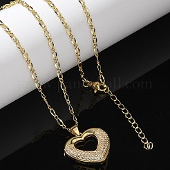 Brass Micro Pave Cubic Zirconia Pendant Necklaces for Women&nbsp;LS-NJEW-U020-01G-02