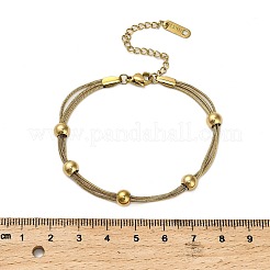 304 Stainless Steel Multi-strand Bracelets&nbsp;BJEW-Q040-01G