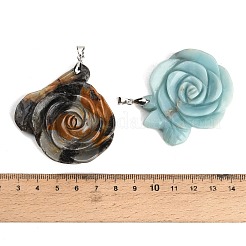 Natural Flower Amazonite Carved Big Pendants&nbsp;GG-CBA3958-01P