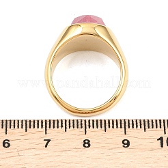 304 Stainless Steel Natural Rhodochrosite Finger Rings&nbsp;RJEW-F203-02G-02