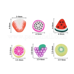 1800Pcs 6 Style Fruit Theme Handmade Polymer Clay Nail Art Decoration&nbsp;CLAY-YW0001-22
