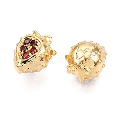 Brass Micro Pave Clear Cubic Zirconia Charms&nbsp;KK-T073-28G