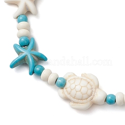 Synthetic Turquoise Beads Stretch Bracelets&nbsp;BJEW-JB12018-01
