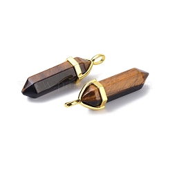 Natural Yellow Tiger Eye Pointed Pendants&nbsp;G-G025-01G-27