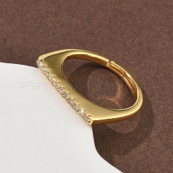 Brass Micro Pave Cubic Zirconia Finger Rings&nbsp;RJEW-H258-04G