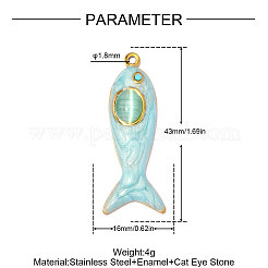 304 Stainless Steel with Enamel Pendants&nbsp;SA-OY001-42G-02