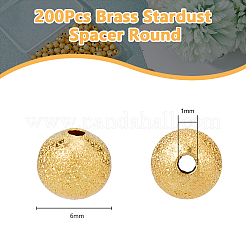 200Pcs Brass Textured Beads&nbsp;KK-DC0004-05