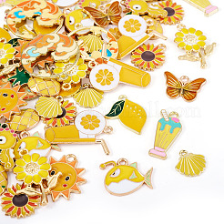 48Pcs 12 Styles Alloy Enamel Pendants&nbsp;ENAM-TA0002-95B