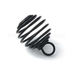 Carbon Steel Spiral Bead Cage Pendants&nbsp;IFIN-WH0027-47A-EB