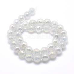 Electroplated Natural Agate Beads Strands&nbsp;X-G-O164-01B-8mm