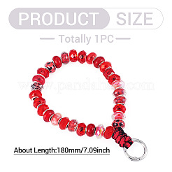 Resin Rondelle Bead with Polyester & Spandex Cord Phone Hand Strap Chains&nbsp;HJEW-TADJ0009