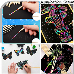 80Pcs Bamboo Scratch Coloring Pen&nbsp;TOOL-SC0001-68