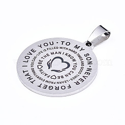 Non-Tarnish 201 Stainless Steel Quote Pendants&nbsp;X-STAS-T044-221P
