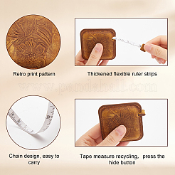 Flower Pattern Leather Tape Measure&nbsp;AJEW-WH20001-30B