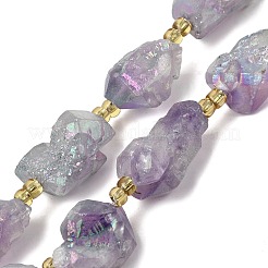 Electroplated Raw Rough Natural Amethyst Beads Strands&nbsp;G-Z131-J02-11