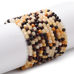 Natural Red Bloodstone and Yellow Jade Beads Strands&nbsp;G-Z116-A17-3mm