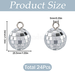 24Pcs Mirror Ball Reflective Ball Pendants&nbsp;AJEW-SC0002-62