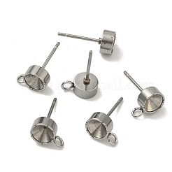 Non-Tarnish 201 Stainless Steel Stud Earring Settings&nbsp;X-STAS-S041-08