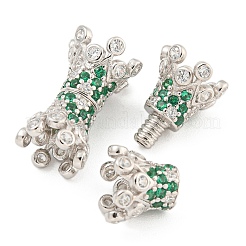 925 Sterling Silver Micro Pave Cubic Zirconia Screw Clasps&nbsp;STER-U001-01P