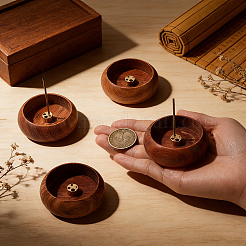 Round Wood Incense Burners Holder&nbsp;AJEW-WH0696-817B