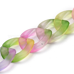Frosted Spray Painted Acrylic Curb Chain for DIY Keychains&nbsp;HJEW-JM00400-09