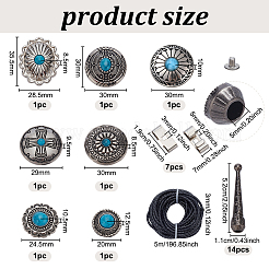 DIY Alloy & Imitation Turquoise Bolo Tie Buckle Making Findings Kits&nbsp;DIY-NB0012-94