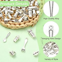 70Pcs 7 Styles Tibetan Style Zinc Alloy Pendants&nbsp;FIND-CJ0005-28