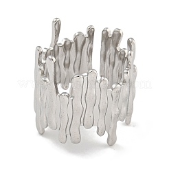304 Stainless Steel Open Cuff Ring for Women&nbsp;RJEW-U014-06P