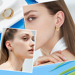 8Pcs 4 Colors Twisted Ring Hoop Earrings for Girl Women&nbsp;STAS-DC0008-52