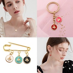 60Pcs 6 Colors Alloy Enamel Pendants&nbsp;ENAM-CJ0002-49