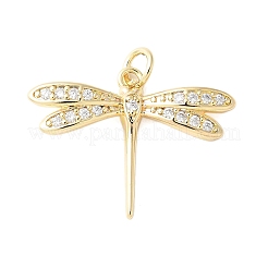 Brass Micro Pave Cubic Zirconia Pendants&nbsp;X-KK-D357-07C-G