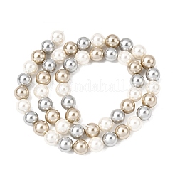 Baking Paint Pearlized Glass Pearl Round Bead Strands&nbsp;PEAR-H019-02C-12