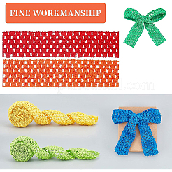 7 Bundles 7 Colors Elastic Crochet Headband Ribbon&nbsp;WCOR-BC0001-02A
