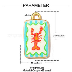 Printed Brass with Enamel Pendants&nbsp;KK-OY001-75G