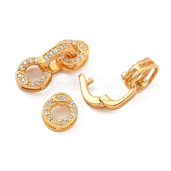 925 Sterling Silver Micro Pave Clear Cubic Zirconia Fold Over Clasps&nbsp;STER-U001-10G