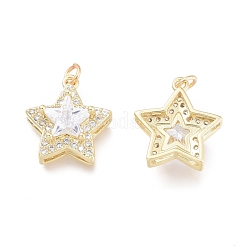 Brass Micro Pave Cubic Zirconia Pendants&nbsp;ZIRC-F114-10-G