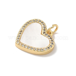 Brass Micro Pave Cubic Zirconia with Shell Pendants&nbsp;KK-L239-059G