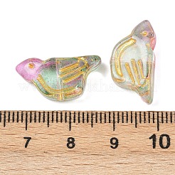 Electroplate and Golden Metal Enlaced Glass Beads&nbsp;EGLA-T029-03C