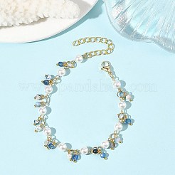 Natural Mixed Stone Faceted Round Beaded Chain Bracelets for Women&nbsp;BJEW-JB14248